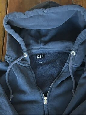 GAP Men's Navy Zip-Up Hooded Sweatshirt